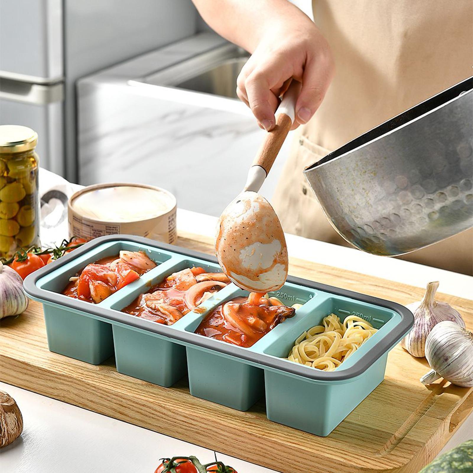 Meal Prep Chia Pudding - Silikonowa forma do zamrażarki z pokrywką,