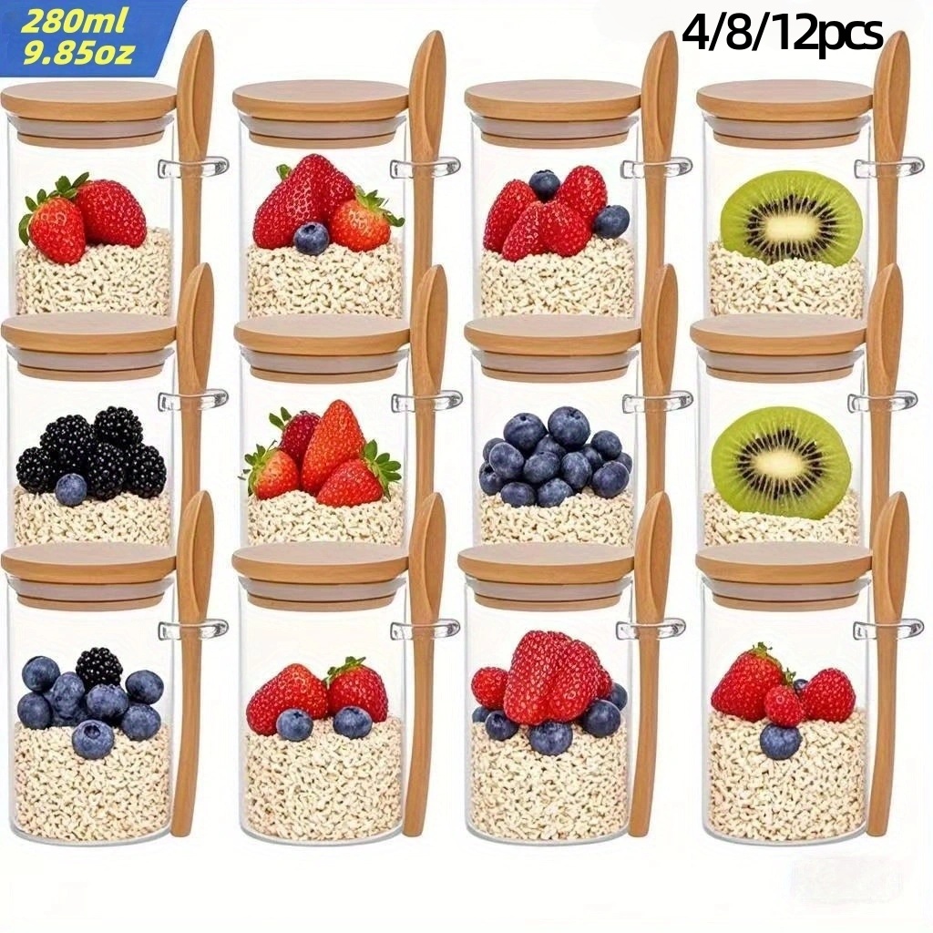 4/8/12 szt., Szklanki na owsia – Meal Prep Yogurt Containers recenzja i cena